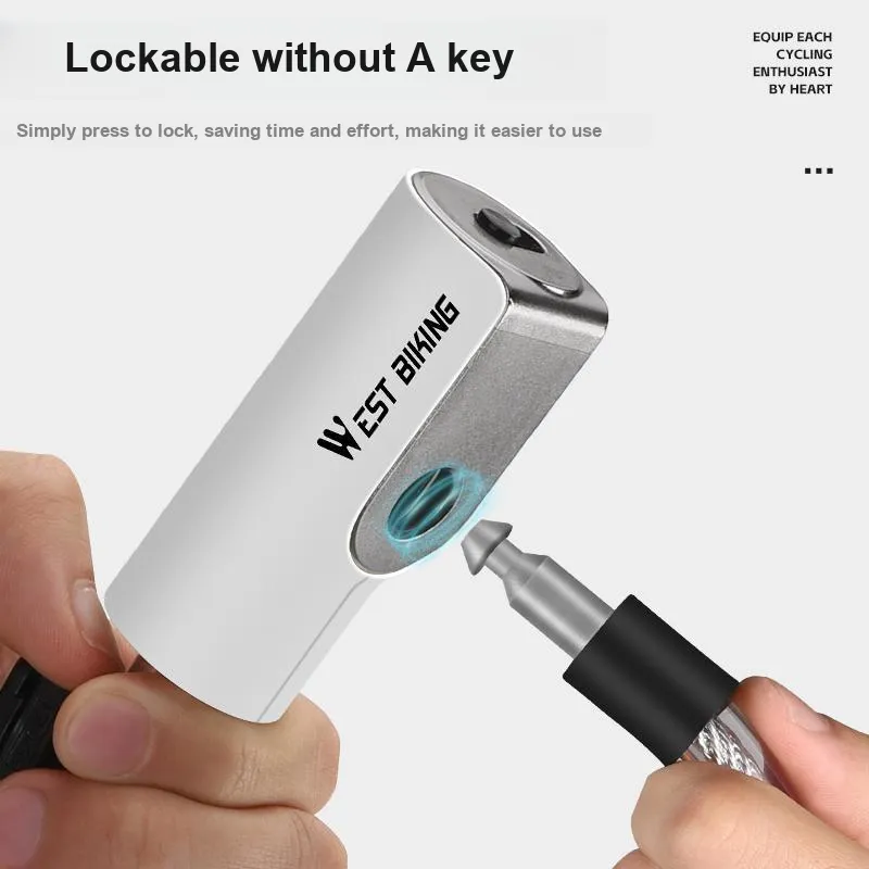 WEST BIKING Bicycle Cable Lock For Mountain And Road Bikes Anti Theft Bold Portable Key Lock Cycling Gear Cable Lock-5