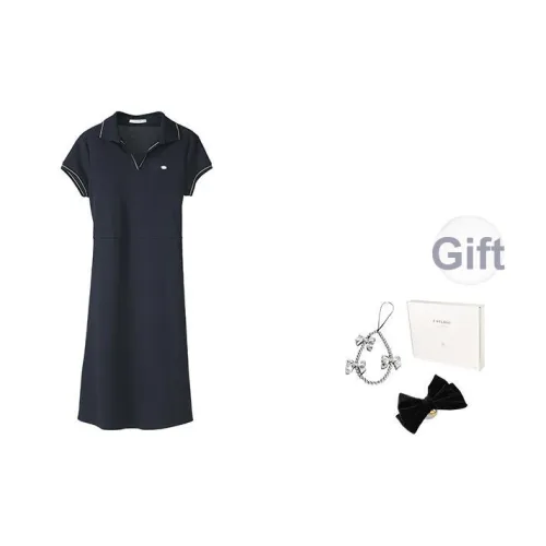 Fstudio Корейский стиль Преппи V-образный вырез Утягивающееся короткое платье с короткими рукавами Женское