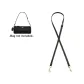 Black Adjustable 94-123cm Crossbody Shoulder Strap with Gold-Tone Buckle