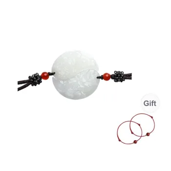 Cuiya Golden Building Necklaces Green Jade Unisex