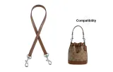 Brown 1.1cm Wide Plain Weave Silver-Tone Buckle 65cm[Compatible with Cow Leather Bucket Bag]