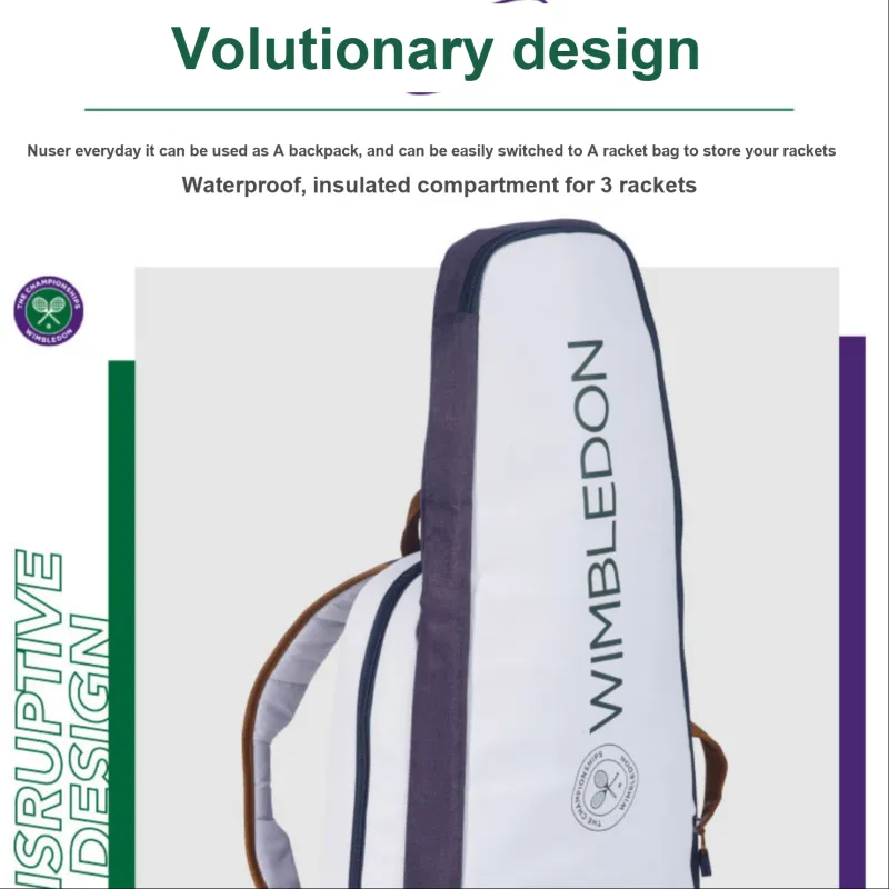 Babolat Tennis Racket Bags Leather Coarse Fabric White-2