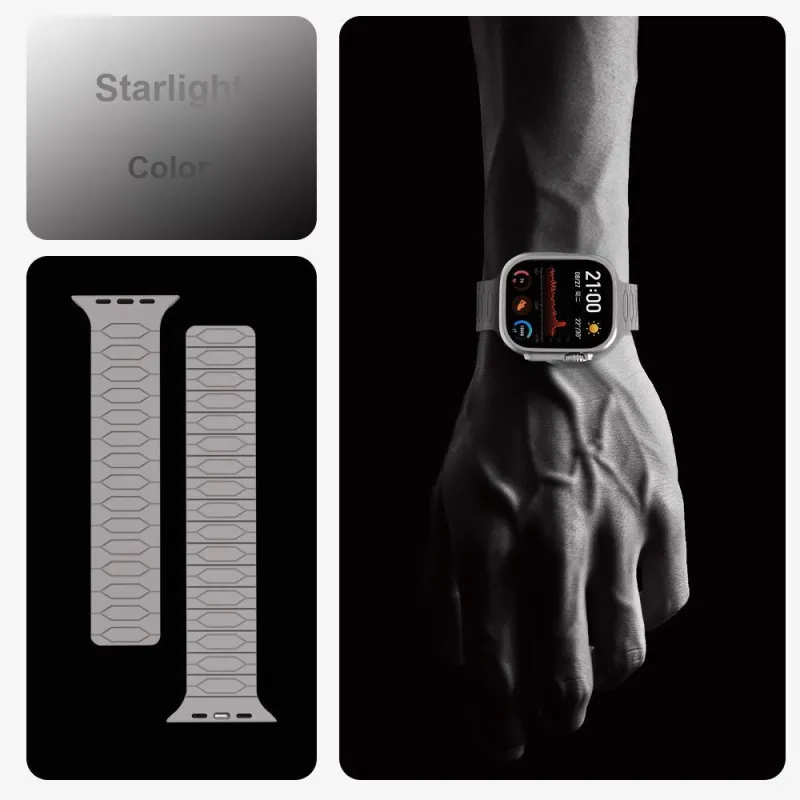 Soul Cool Apple Compatibility Watch Band Compatibility 42/44/45/49mmAppleWatch Silicone Material-3