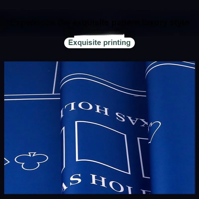 ZIHU Texas Hold'em Poker Table Mat Blue Square Style With Shoulder Bag Board Games-3