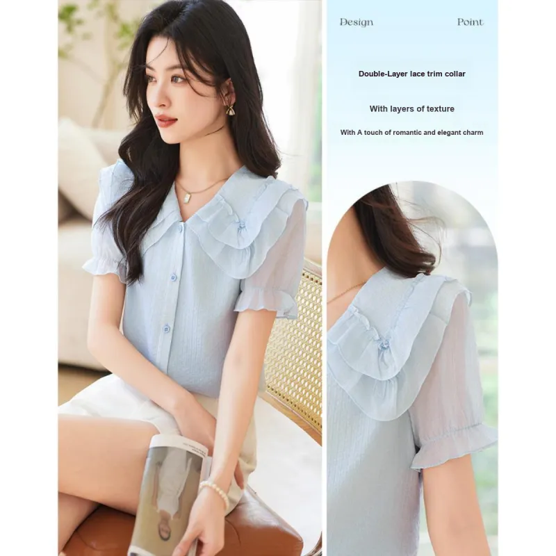 Like The Age Of Water Summer Shirt Women's Blue-1