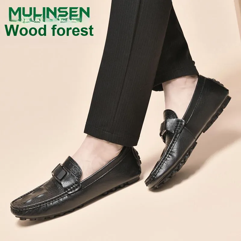 Mulinsen Gommino Loafers Men Black/Blue/White/Gray-5