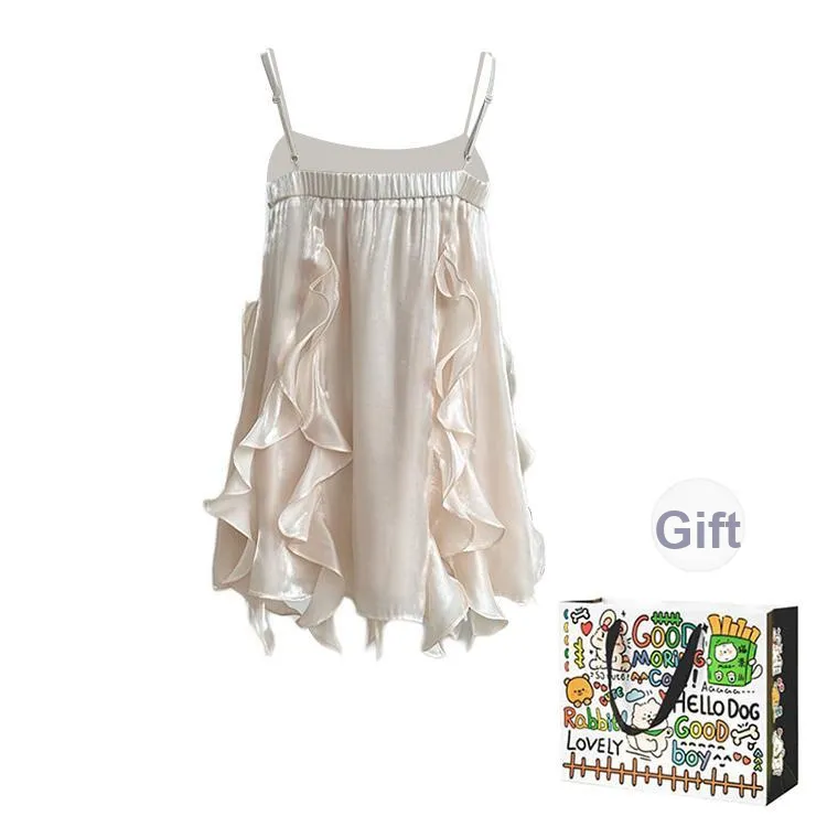 OURUOKE Slip Dresses Women's Apricot Shopping Bag-1