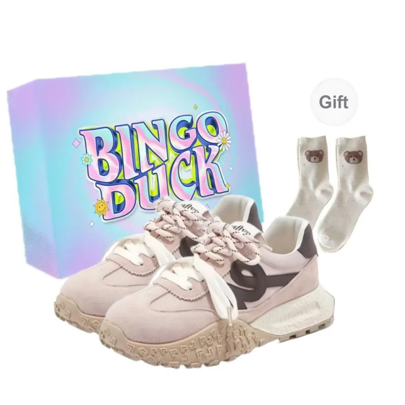 BINGO DUCK Slip Resistant Height Increasing Low Top Casual Shoes Women's-4