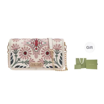 VANESSA HOGAN Cow Leather Square Bag Chain Bag Shoulder Bag Crossbody Bag Regular Women's Vanilla White