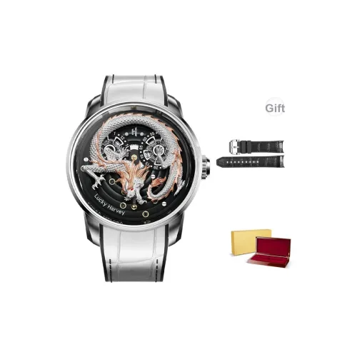 LUCKY HARVEY Механические Мужские Часы 43 мм Белые