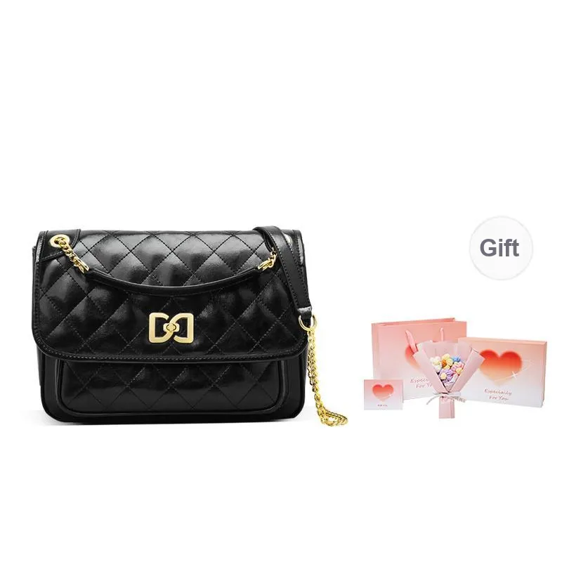 Marino Orlandi Synthetic Leather With Cow Leather Small Square Bag Shoulder Bag Women's Black/White-20