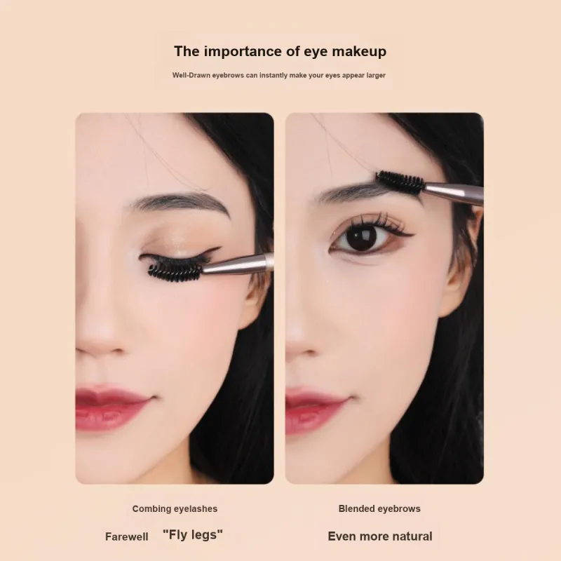 XIBI Dual Head Eyebrow Brush For Eyebrow Powder Blade Eyeliner Brush For Application Makeup Brushes-2