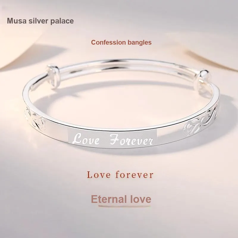 MIAOYINGE 999 Fine Silver Bangles Women's-3