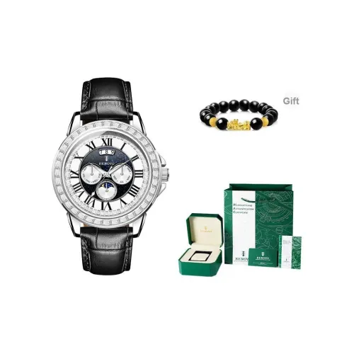 RENOVO Автоматический Механический Механизм Естественная Кожа Ремешок Часы Мужские Белый Циферблат