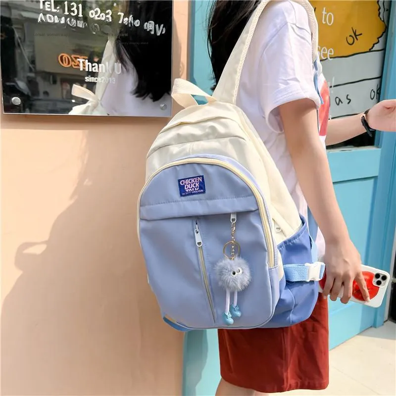 KAKAXI Composite Cloth Backpack Women's Pink/Blue/Green-2