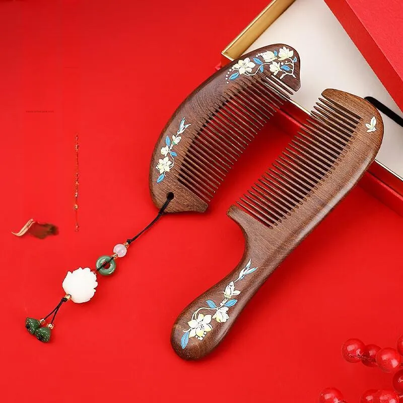 ANTINOB, New Chinese Style Combs & Sets With Rosewood Hairdressing Tool Portable-2