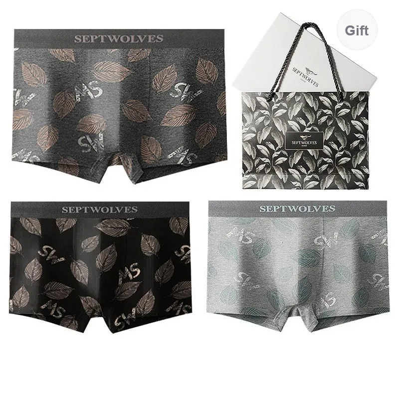 SEPTWOLVES Underwear Gift Box Men's 3 Pack Gift Box Set+Shopping Bag-25