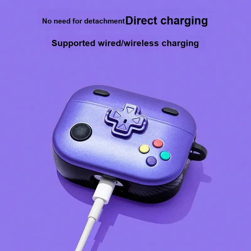 Compatibility With Apple AirPods 4/2/3/4th Generation/AirPods Pro/Pro 2 TPU Button Lock Game Console Headphone Cases-3