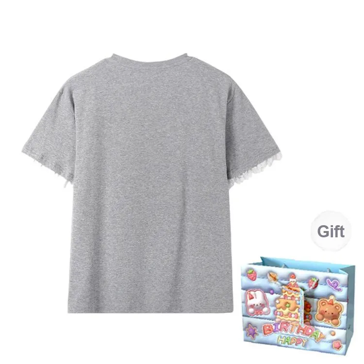 TWOPLUMGIRLS T Shirts Women's Gray Shopping Bag Included-1