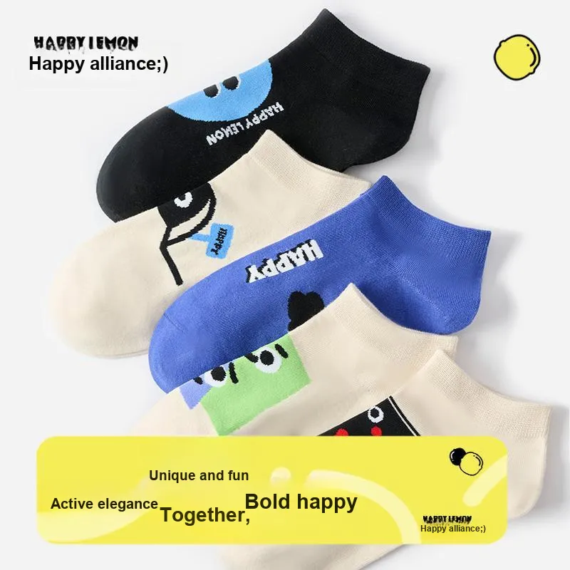 Happylemon No Show Socks Women's 5 Pack-3