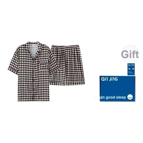 Qin Jing Пижамный комплект Мужской в узор "гусиная лапка"