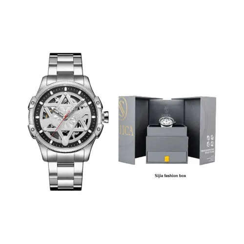 SNIICA Michelangelo Collection Часы Автоматический Механический Механизм Ремешок из Нержавеющей Стали Черный Циферблат