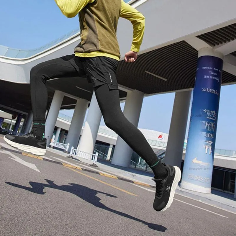 361° Low Top Running Shoes Men's Black White-8