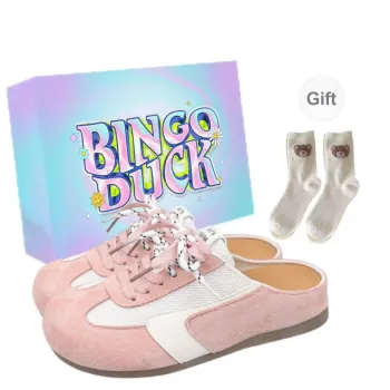 BINGO DUCK Rubber Sole Quiet Closed Toe Slippers Women's