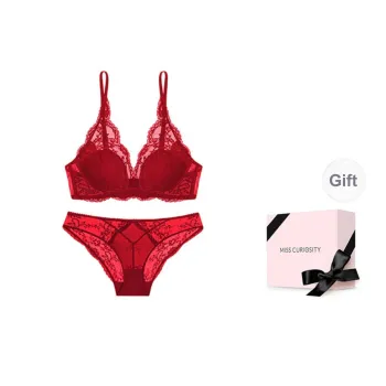 MISS CURIOSITY Underwear Set Women's Gift Box Set Rogue Red