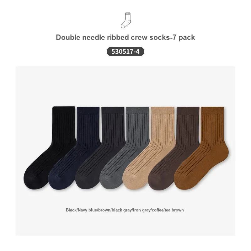 Caramella Mid Calf Socks Men's 7 Pack Mixed Color-5