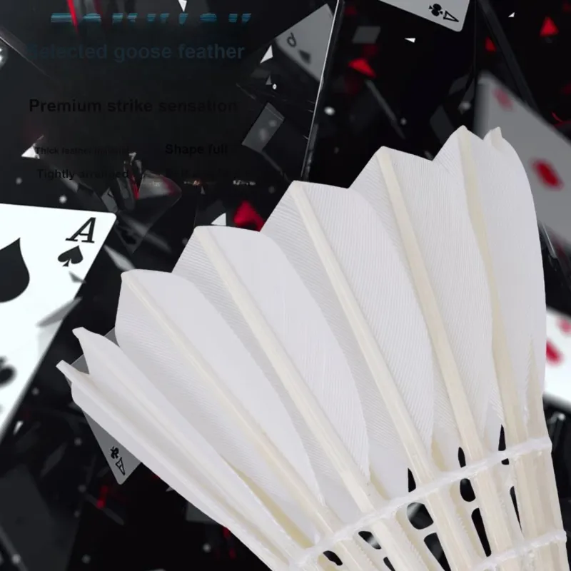 PANHIGH Spade A 12 Pack Goose Feather Training Competition Shuttlecocks-2