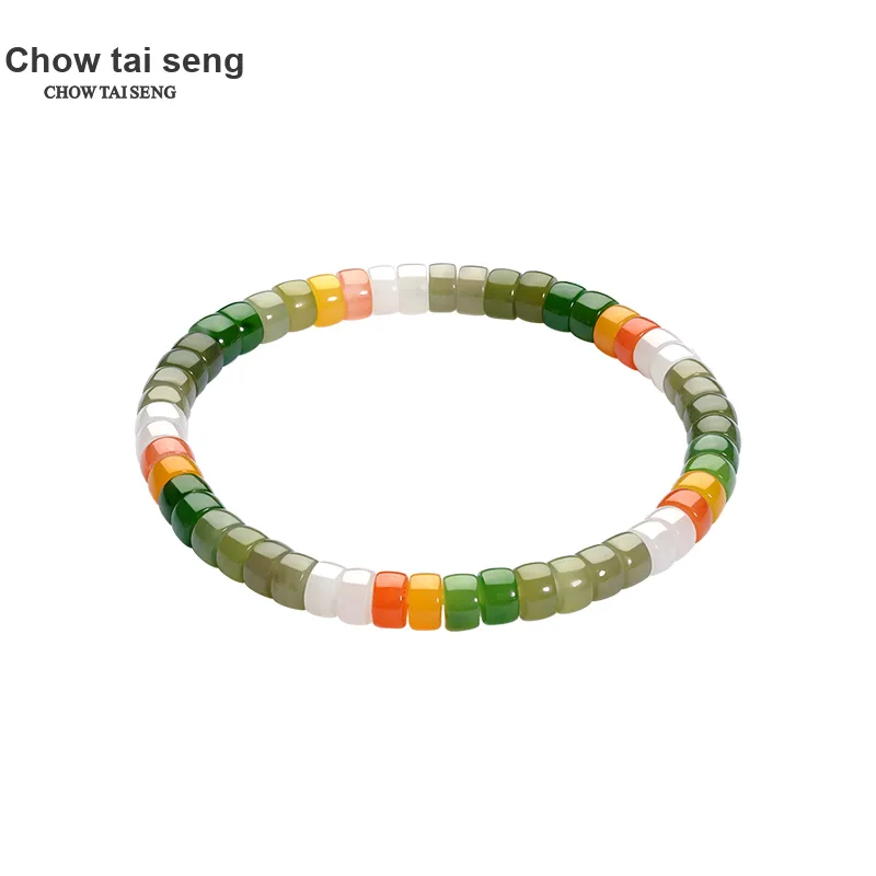 CHOW TAI SENG Bracelets Green Jade Unisex-4