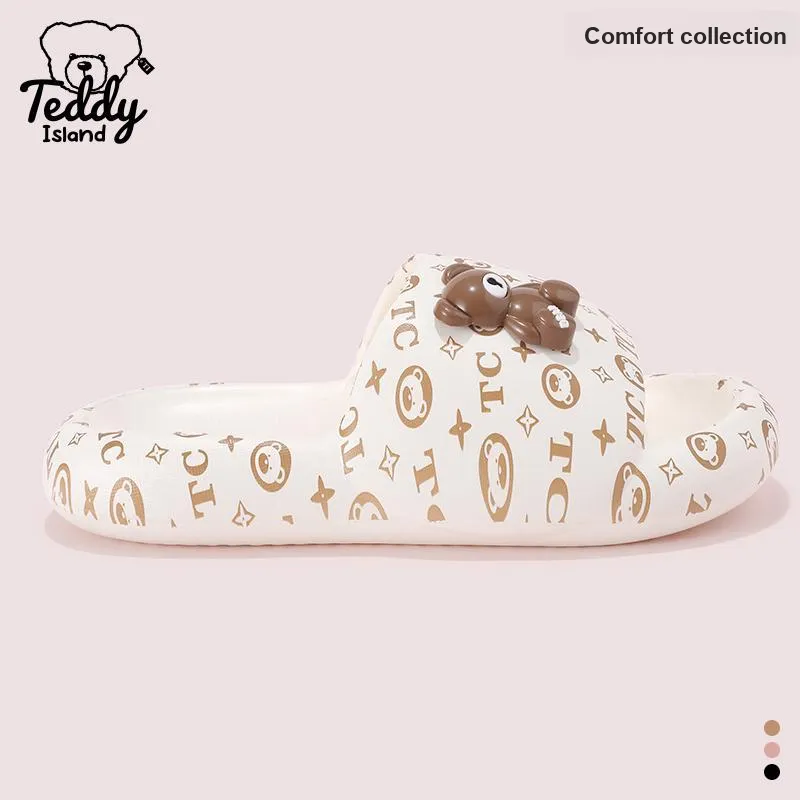 TEDDY ISLAND 2025 Cute Bear EVA Platform Home Slippers With Squashy And Bouncy Feeling Outerwear-8