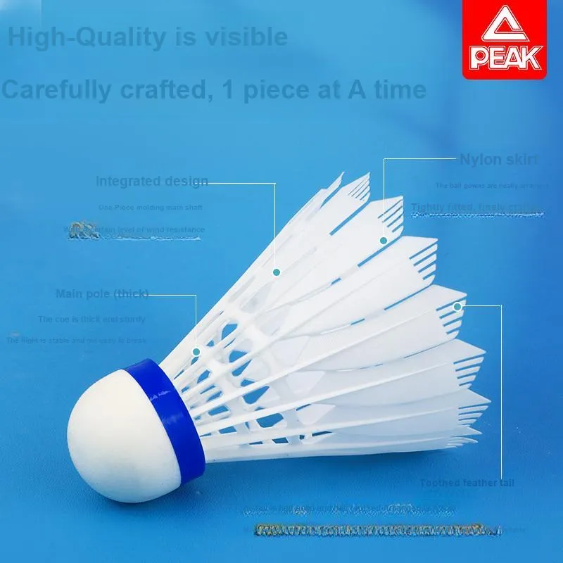 PEAK Simulated Badminton 12 Pack Nylon Indoor And Outdoor Shuttlecocks-1