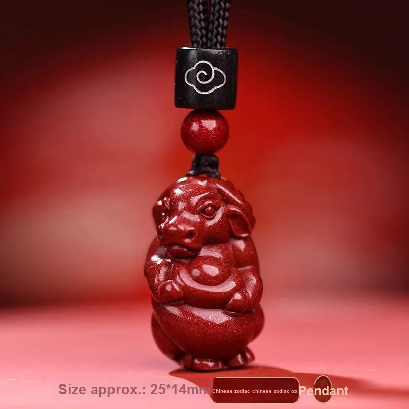 Dora Skewers Cinnabar Jade Pendants Unisex-13