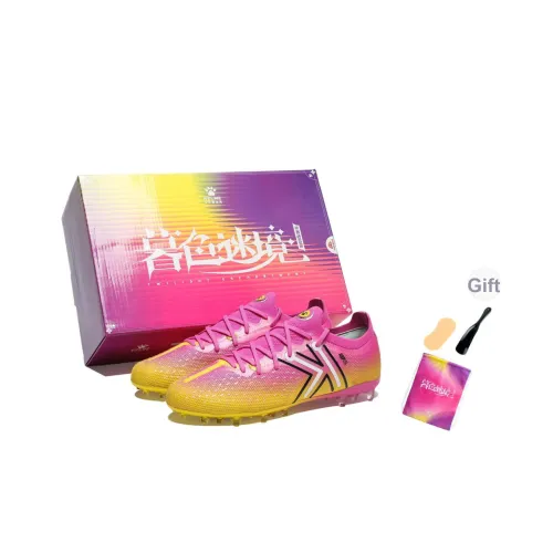 KELME Ji Di 5,0 MG MULTI Ground Амортизация Износостойкие футбольные бутсы Унисекс Розовый Красный Желтый Высокий уровень
