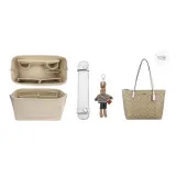 [Upgraded Beige]Stress Relief Shoulder Strap Pad+Zip 30 Liner++(Brown Rabbit) Pendant
