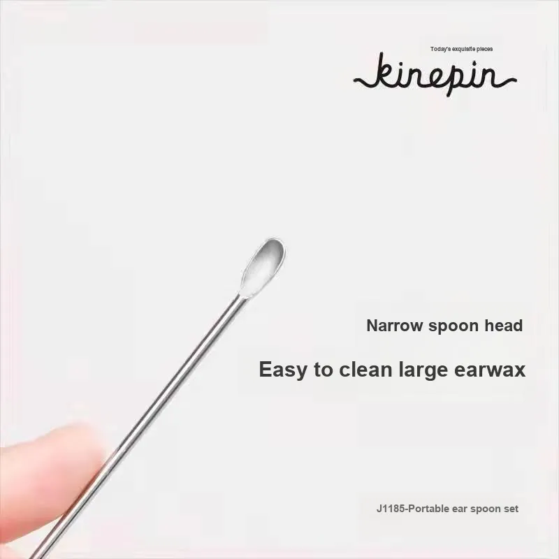 KINEPIN Convenient Controller With Nickel Coated Silicone Ear Spoon Set Cleaning 4 Piece Set-2