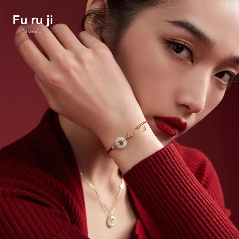 Fu Ru Ji Bracelets Pale Greenish White Jade Women's-2
