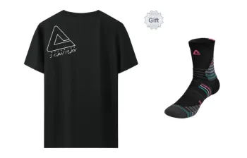 PEAK T Shirts Men Black Includes Socks