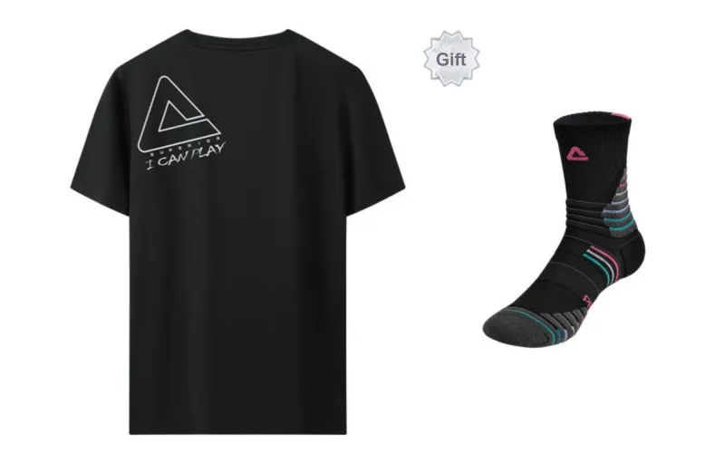 PEAK T Shirts Men Black Includes Socks-0