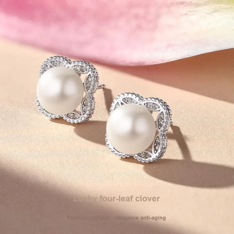 LAOMIAO Pearl Stud Earrings Women's-1