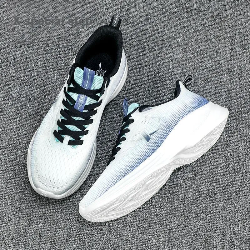 XTEP Running Shoes Men Low Top Sail White/Purple Blue/Tranquil Blue-6