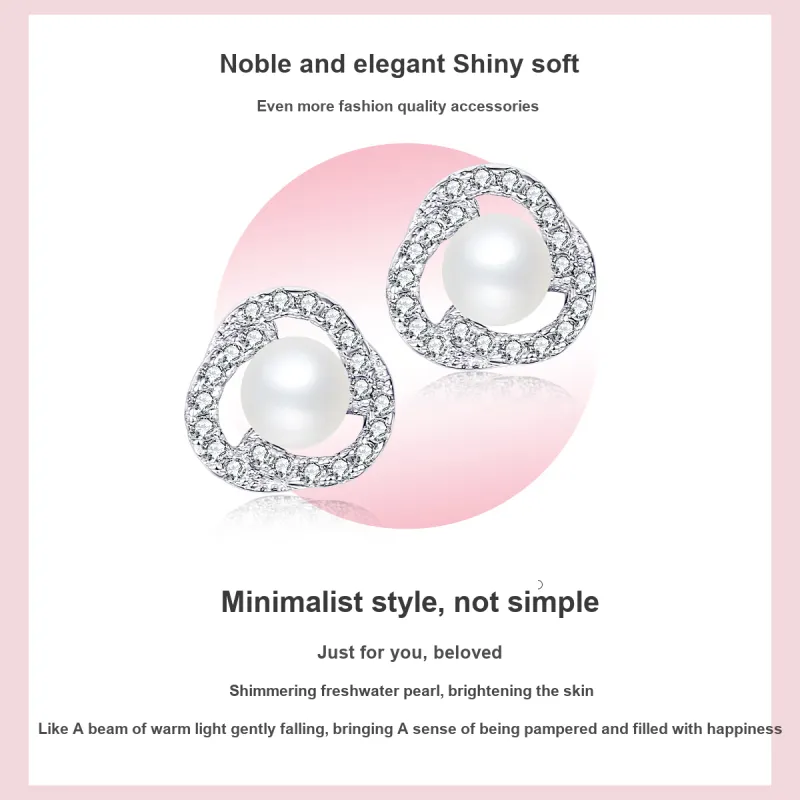 LAOMIAO Pearl Stud Earrings Women's-1
