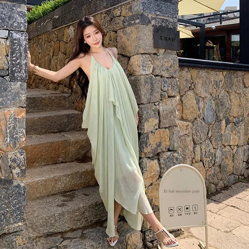 BVODE Sleeveless Dress Women's Green-4