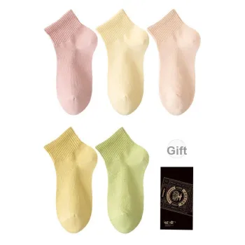LIANGPU Ankle Socks Women's Box 5 Pack