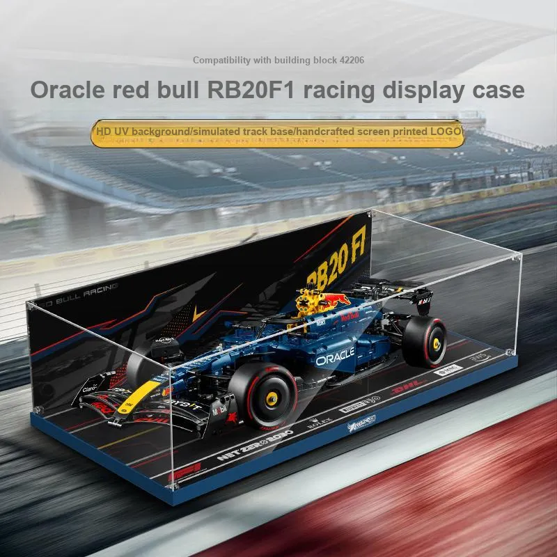 LIGHT YOUR BRICKS Compatibility Building Block 42206 Oracle Red Bull RB20 F1 Racing Display Case Model Accessories-7