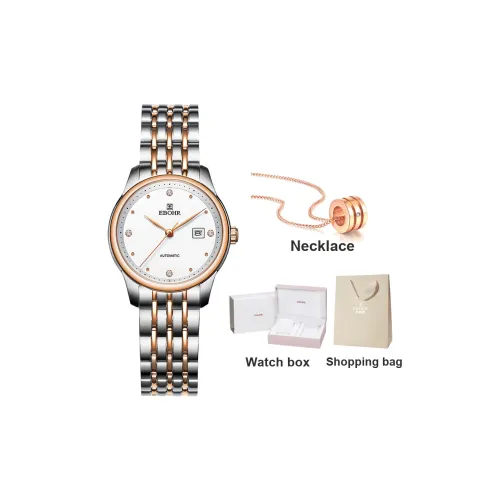 EBOHR Механические часы для женщин с белым циферблатом