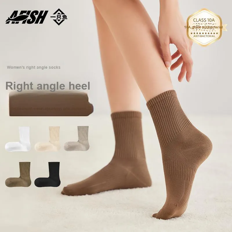 AFISH Mid Calf Socks Women's Shopping Bag 5 Pack-0