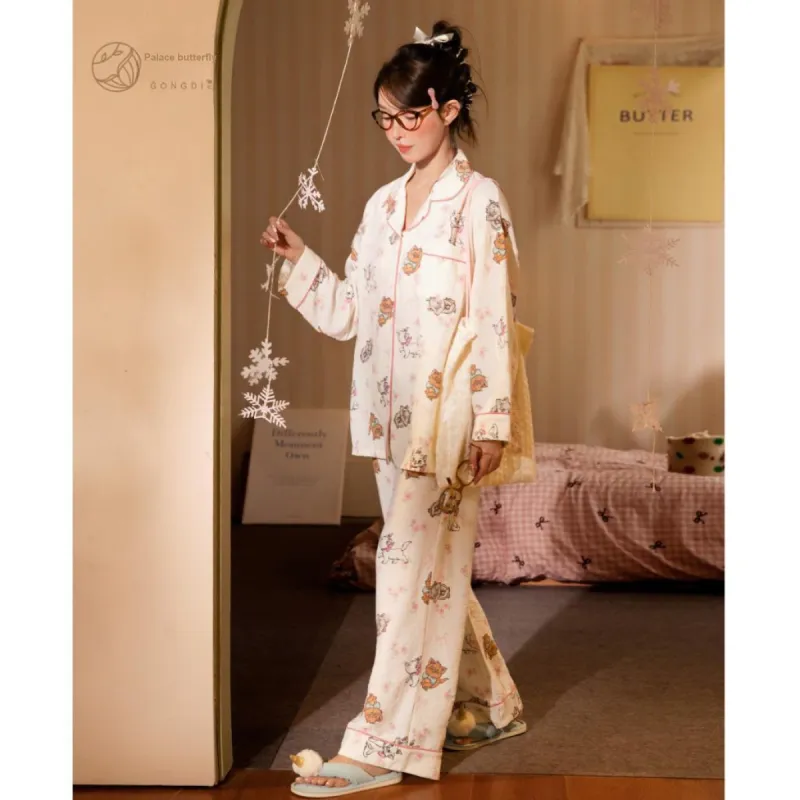 Gongdie x Disney Pajama Set Women's Gift Box Set Apricot-5